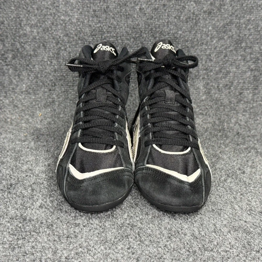 Asics Mosh Wrestling Shoes Boys 6 Black Suede Vintage Folkstyle Greco Boxing MMA